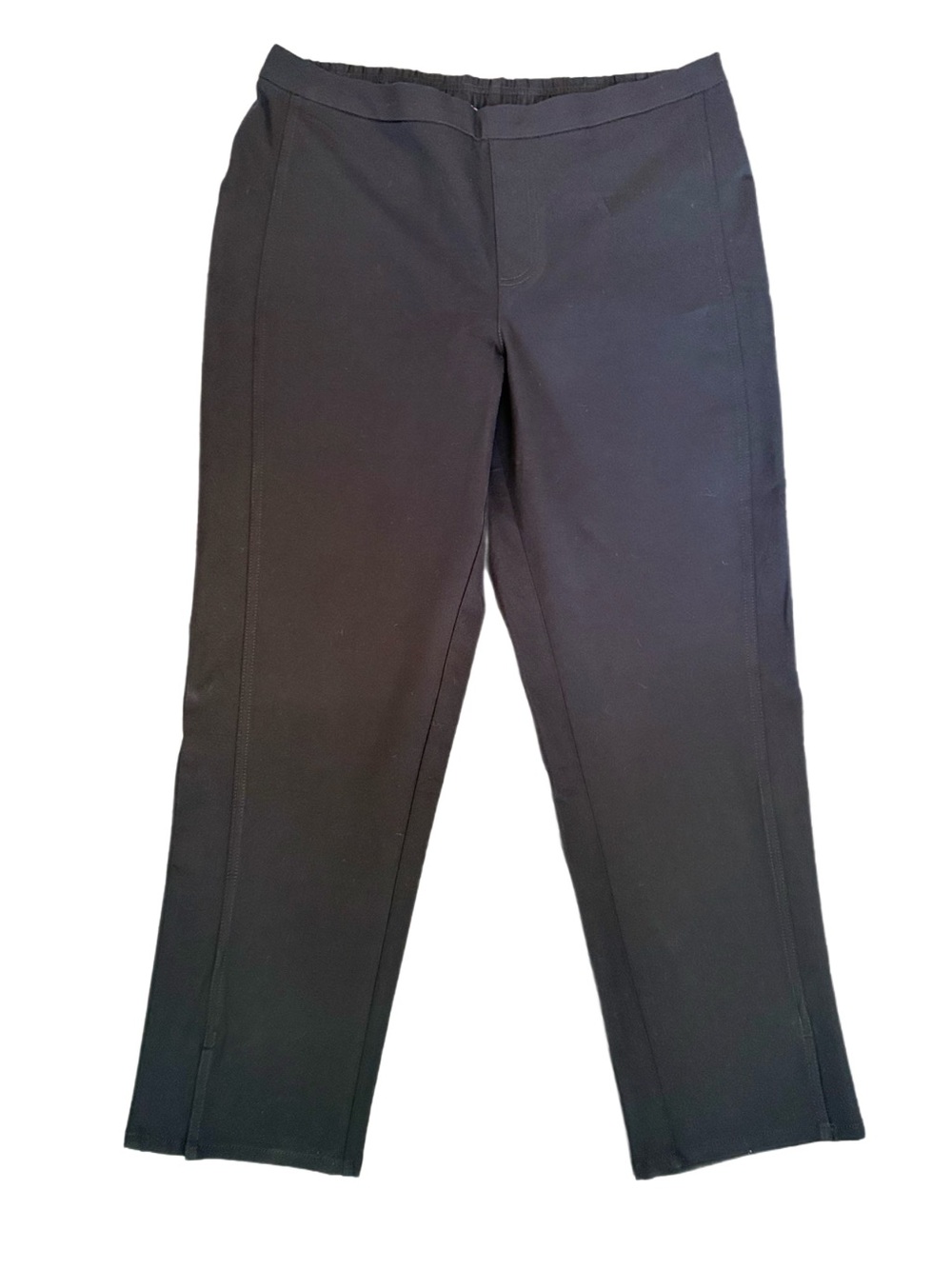Isaac Mizrahi Black Straight-Leg Stretch Pants Sz 16